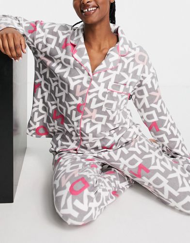 Ensemble de pyjama en polaire confortable stretch à revers et logo imprimé dans son emballage cadeau - /Rose - DKNY - Modalova