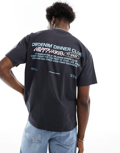 Trooper - T-shirt décontracté à imprimé Happy Hour au dos - anthracite foncé - Dr Denim - Modalova