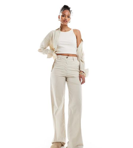 DTT Tall - Pantalon taille haute à fines rayures - Taupe clair - Don't Think Twice - Modalova