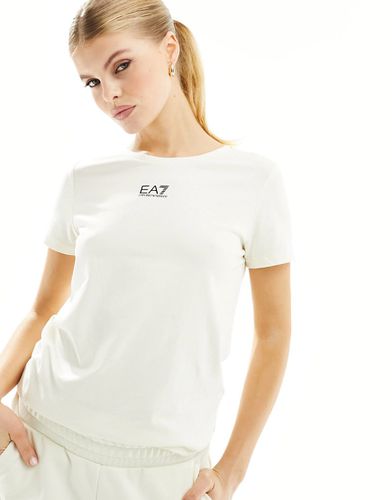 Emporio Armani - T-shirt à logo au centre - Crème - Ea7 - Modalova