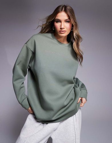 Sweat oversize avec logo rose - Vert - Ea7 - Modalova