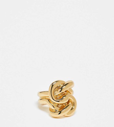 Édition limitée - Bague en plaqué or 14 carats avec détail naud effet brossé - Asos Design - Modalova