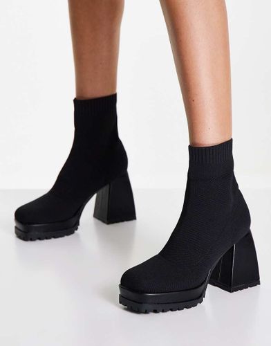 Malayah - Bottines chunky en maille à talon - Ego - Modalova