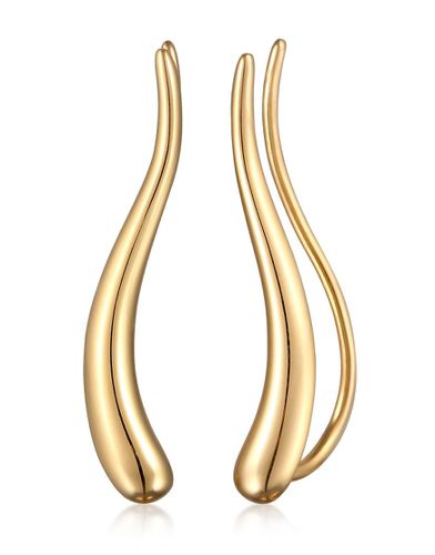 Boucles d'oreilles montantes basiques et ondoyantes en argent massif 925 - Elli - Modalova