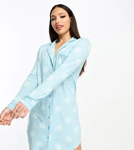 Exclusivité - ASOS DESIGN Tall - Chemise de pyjama à pois en viscose - Asos Tall - Modalova