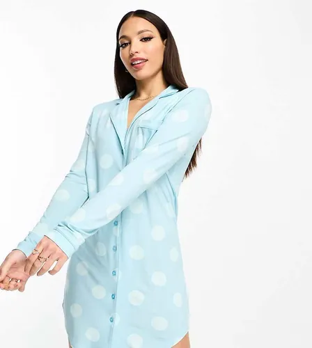 Exclusivité - ASOS DESIGN Tall - Chemise de pyjama à pois en viscose - Asos Tall - Modalova