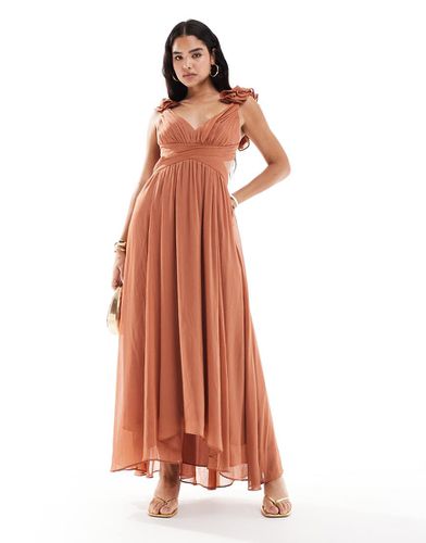 Robe longue à épaules volantées - rose - Forever New - Modalova