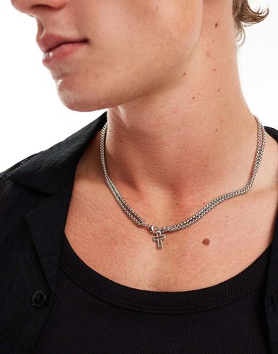 Collier chaîne multi-rangs avec croix - Faded Future - Modalova