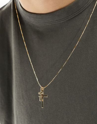 Collier à double pendentif croix - Faded Future - Modalova