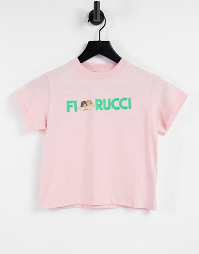 T-shirt décontracté à logo ange contrastant - Fiorucci - Modalova