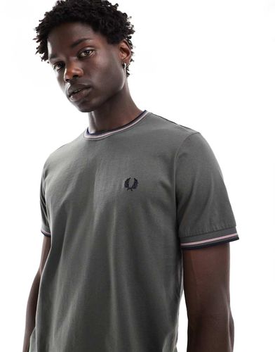 T-shirt à liserés - forêt - Fred Perry - Modalova