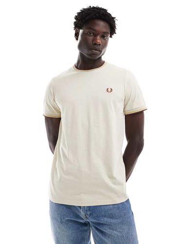 T-shirt avec bordures à double liseré - Beige - Fred Perry - Modalova