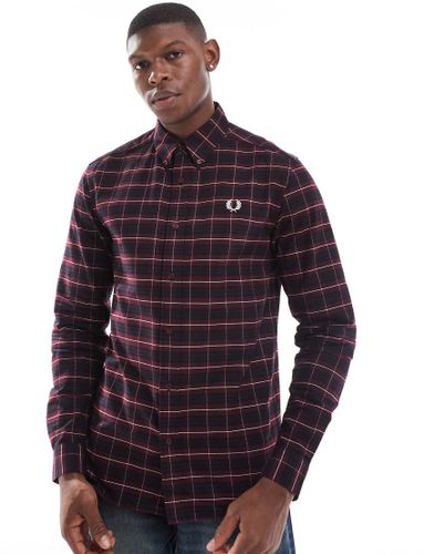 Chemise Oxford à manches longues et carreaux écossais - foncé - Fred Perry - Modalova