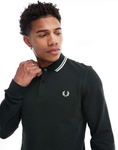 Polo à liserés et manches longues - nuit - Fred Perry - Modalova