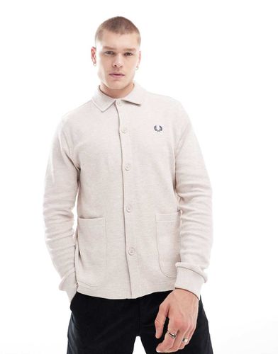 Polo boutonné à manches longues en jersey - cassé - Fred Perry - Modalova