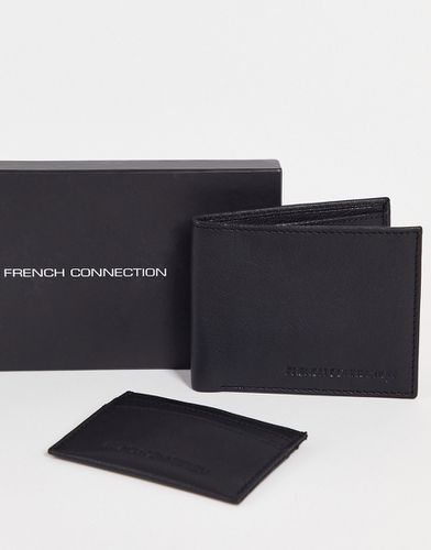 Coffret cadeau portefeuille et porte-cartes en cuir avec logo - French Connection - Modalova