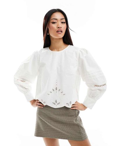 Alissa - Blouse courte en coton et broderie anglaise - French Connection - Modalova