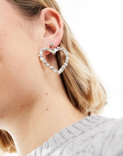 Boucles d'oreilles en forme de caur ornées de cristaux - French Connection - Modalova