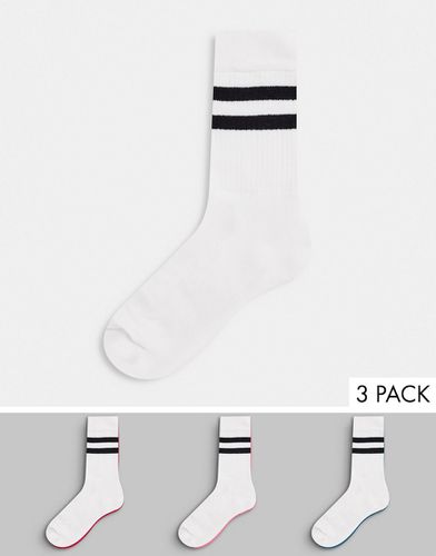 FCUK - Lot de 3 paires de chaussettes à rayures - et noir - French Connection - Modalova