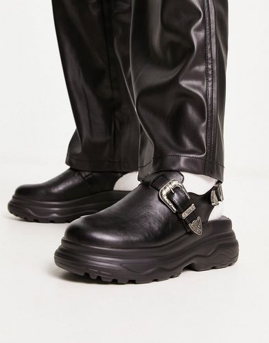 KOI - Mules chunky à boucle style western - Noir - Koi Footwear - Modalova