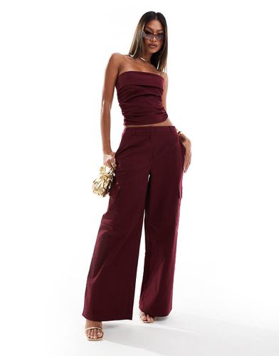 Exclusivité - Pantalon d'ensemble ample - Bordeaux foncé - Kaiia - Modalova