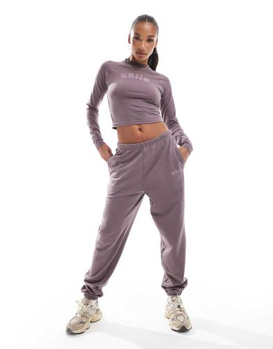 Pantalon de jogging d'ensemble coupe boule resserrée aux chevilles avec logo - Kaiia - Modalova