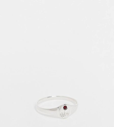 Bague en argent massif avec pierre de naissance mois de janvier ornée d'un cristal grenat - Kingsley Ryan - Modalova