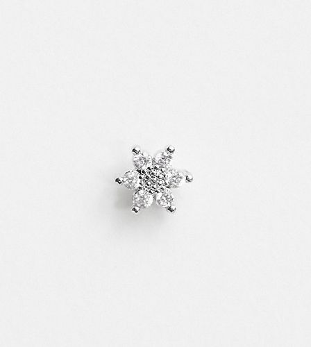 Boucle d'oreille labret étoile en argent massif à strass - Kingsley Ryan - Modalova