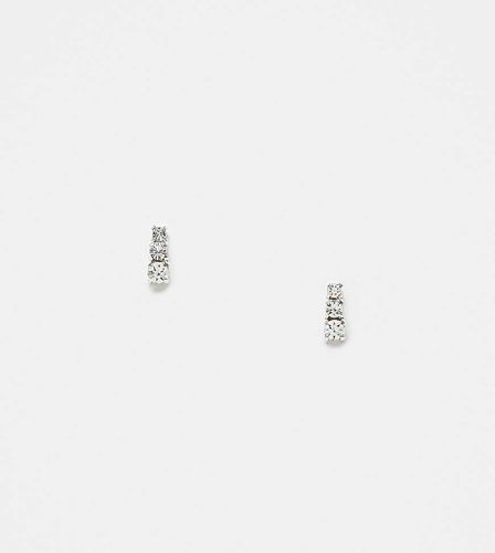 Boucles d'oreilles trois pierres tombantes en argent massif - Kingsley Ryan - Modalova