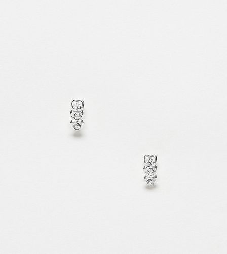 Boucles d'oreilles en argent massif motif caurs ornées de pierres - Kingsley Ryan - Modalova