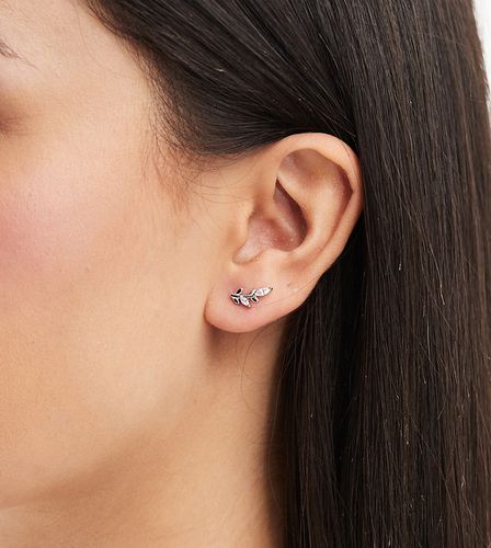 Boucles d'oreilles en argent massif avec pétales ornés de bijoux - Kingsley Ryan - Modalova