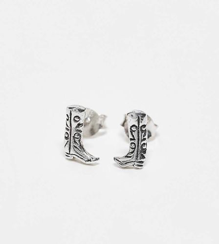 Boucles d'oreilles santiags de cowboy en argent massif - Kingsley Ryan - Modalova