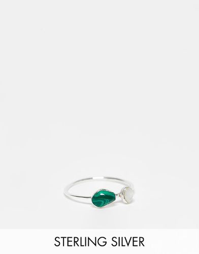 Double bague avec malachite en argent massif - Kingsley Ryan - Modalova