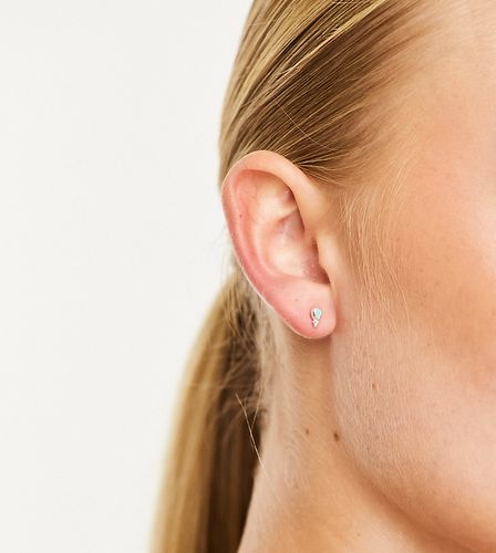 Puces d'oreilles en argent massif avec détail en opale - Kingsley Ryan - Modalova