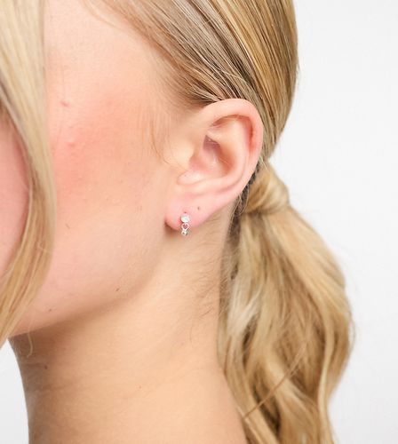 Puces d'oreilles pendantes en argent massif avec détail en opale - Kingsley Ryan - Modalova
