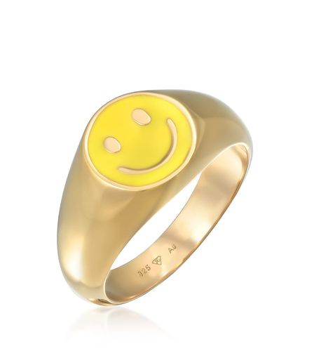 Chevalire en mail noir et argent massif 925 avec dtail smiley - Kuzzoi - Modalova