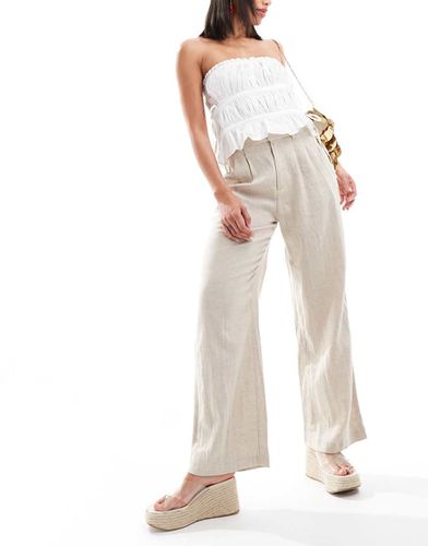 Pantalon ample en lin mélangé - Beige - Hollister - Modalova