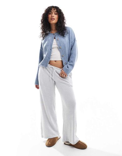 Pantalon de pyjama confort coupe baggy en tissu côtelé à rayures - Bleu - Hollister - Modalova