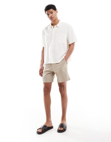 Short en lin au-dessus du genou - Biscuit - Hollister - Modalova
