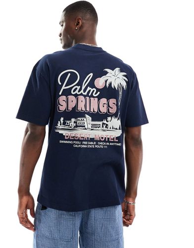 T-shirt coupe carrée avec imprimé Palm Springs au dos - Hollister - Modalova