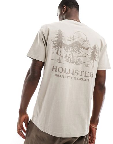 T-shirt décontracté brodé au dos - Beige - Hollister - Modalova