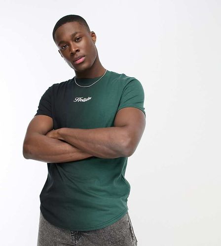 X Exclusivité ASOS - T-shirt effet dégradé avec logo au centre et ourlet arrondi - /vert - Hollister - Modalova