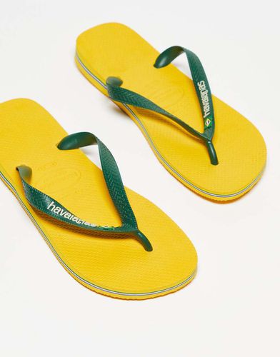 Tongs unisexes à logo Brésil - Jaune/vert - Havaianas - Modalova