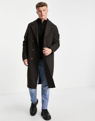 Manteau coupe cocon oversize à carreaux en laine mélangée - Harry Brown - Modalova