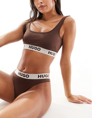 HUGO - Bodywear - Brassière à logo style sport - Marron - Hugo Red - Modalova