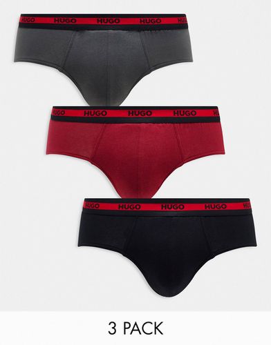 Hugo - Bodywear - Lot de 3 slips taille basse - Hugo Red - Modalova