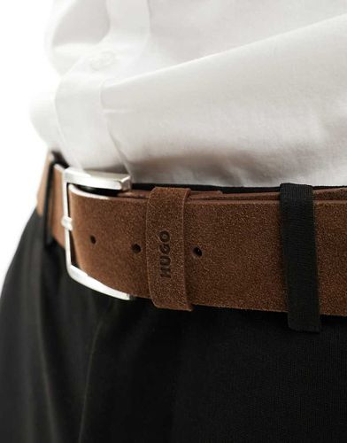 HUGO - Gionio - Ceinture en daim - Marron - Hugo Red - Modalova