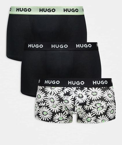 Lot de 3 boxers imprim et unis avec taille  logo - Hugo Red - Modalova