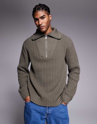 Srigg - Pull en maille ctele  col zipp - Hugo Red - Modalova