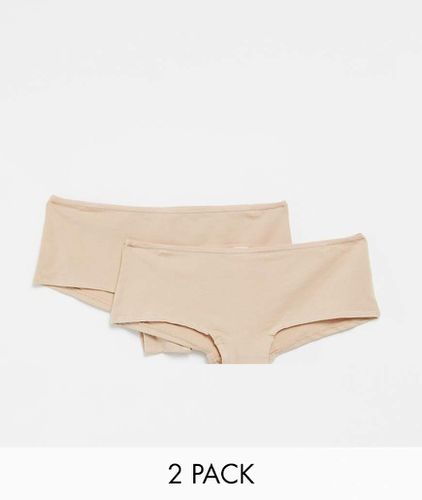 Kim - Lot de 2 boxers en coton - Beige - Hunkemoller - Modalova